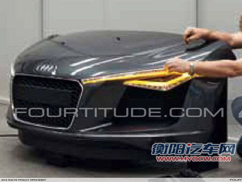 疑似奥迪新R8前脸谍照 采用三角形LED大灯