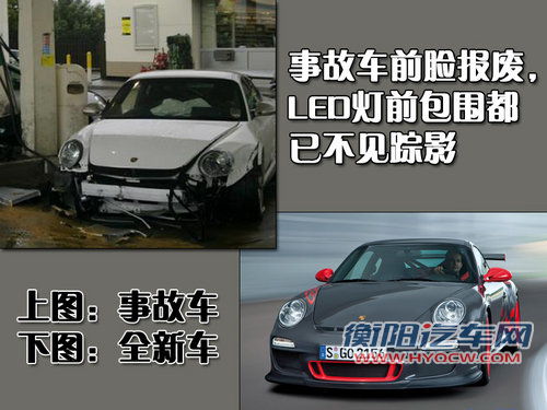保时捷超跑滑倒加油站 意外事故险酿大祸