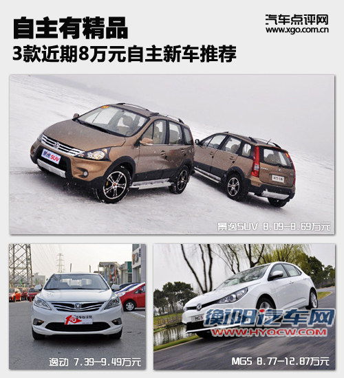 自主有精品 3款近期8万元自主新车型推荐