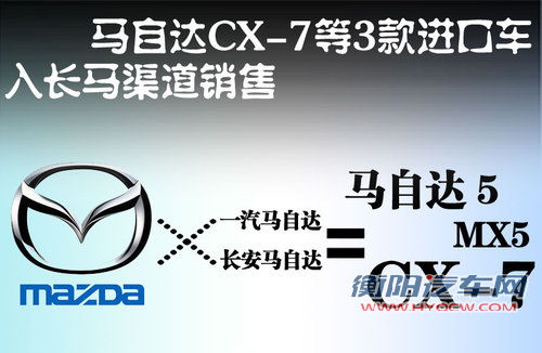 马自达CX-7等3款进口车 入长马渠道销售 马自达CX-7等3款进口车 入长马渠道销售