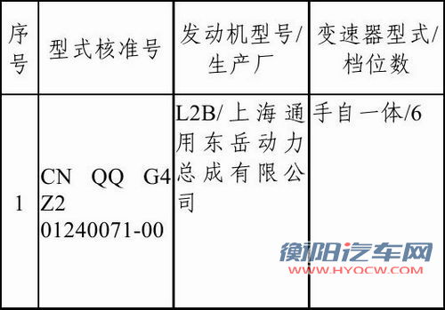 别克新款凯越申报图曝光 采用全新动力