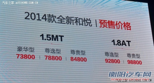 江淮江淮汽车和悦2014款 改款 基本型