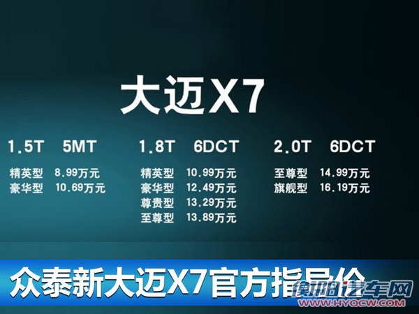 众泰新大迈X7今日上市-搭自动挡 8.99万起售-图2